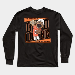 Cute Funny Doxie Dachshund Dog Football Long Sleeve T-Shirt